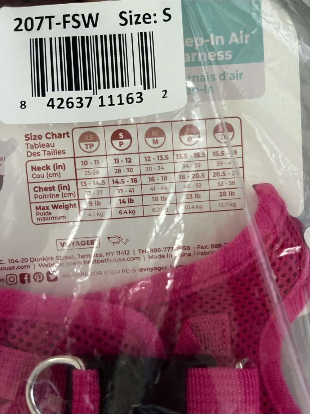 Step-In Pet Harness - Pink